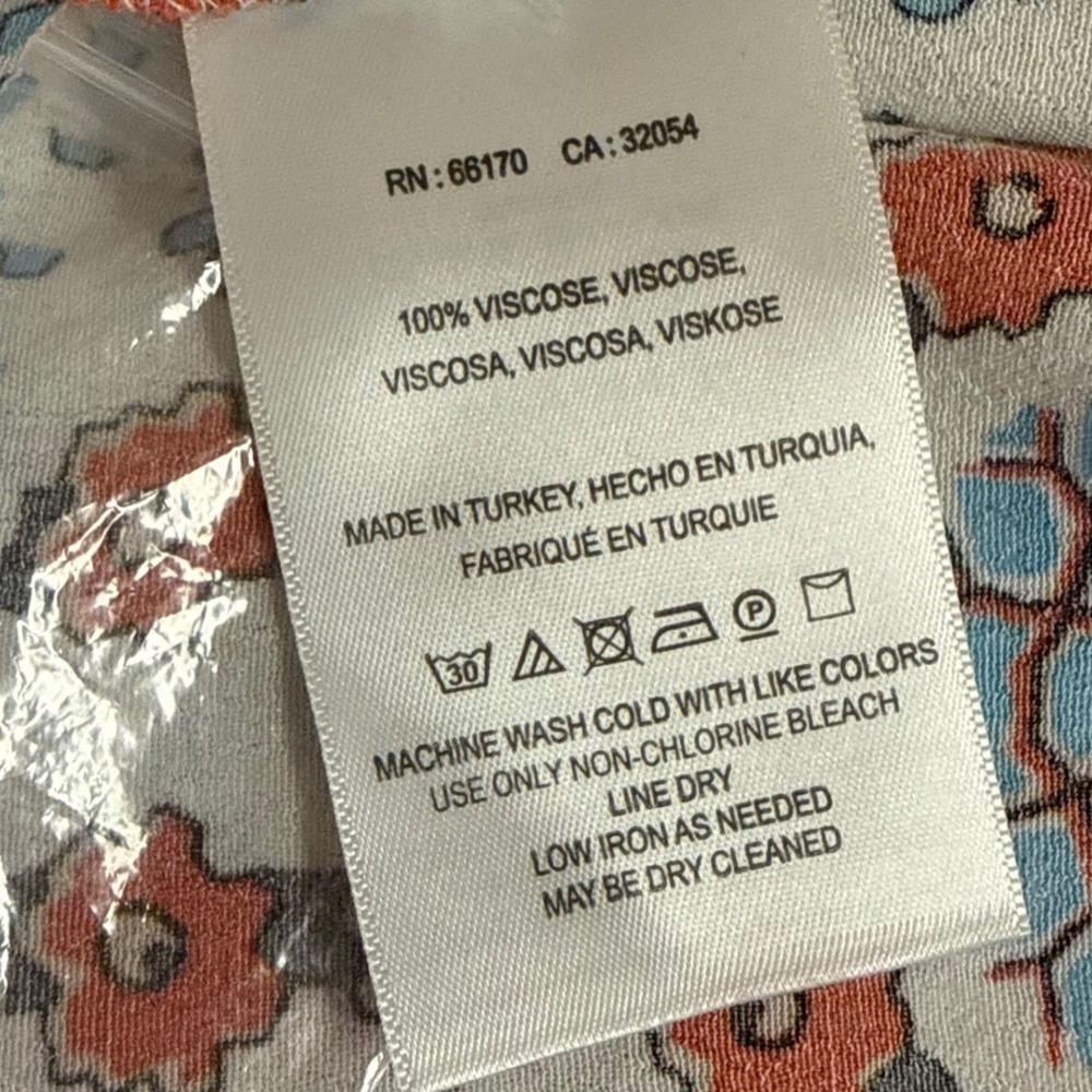 Maeve Anthropologie Praslin Midi Dress Womens 4 Red Blue White Button Front Boho - Picture 5 of 9